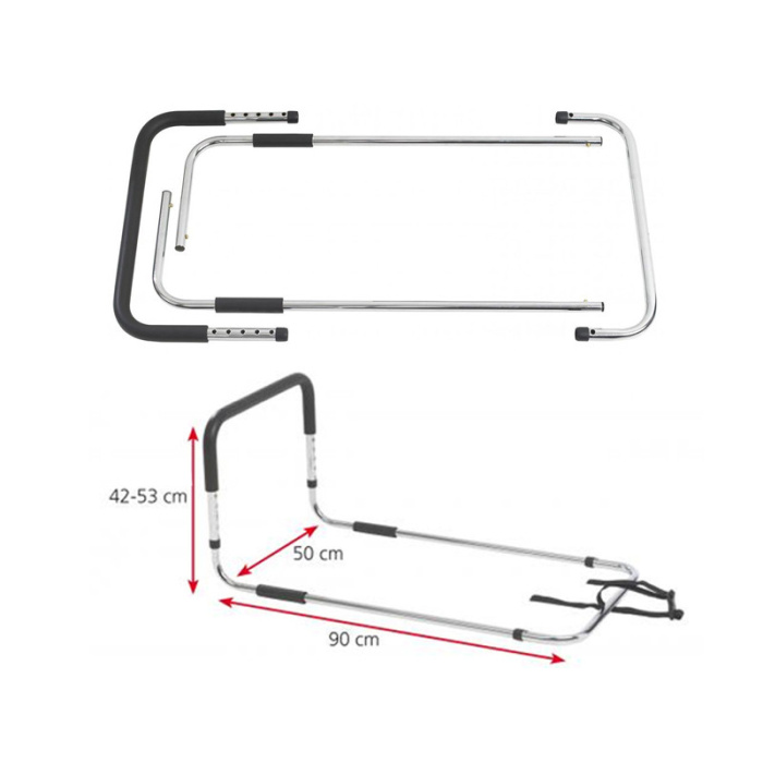 Barrera de cama con asa para incorporarse